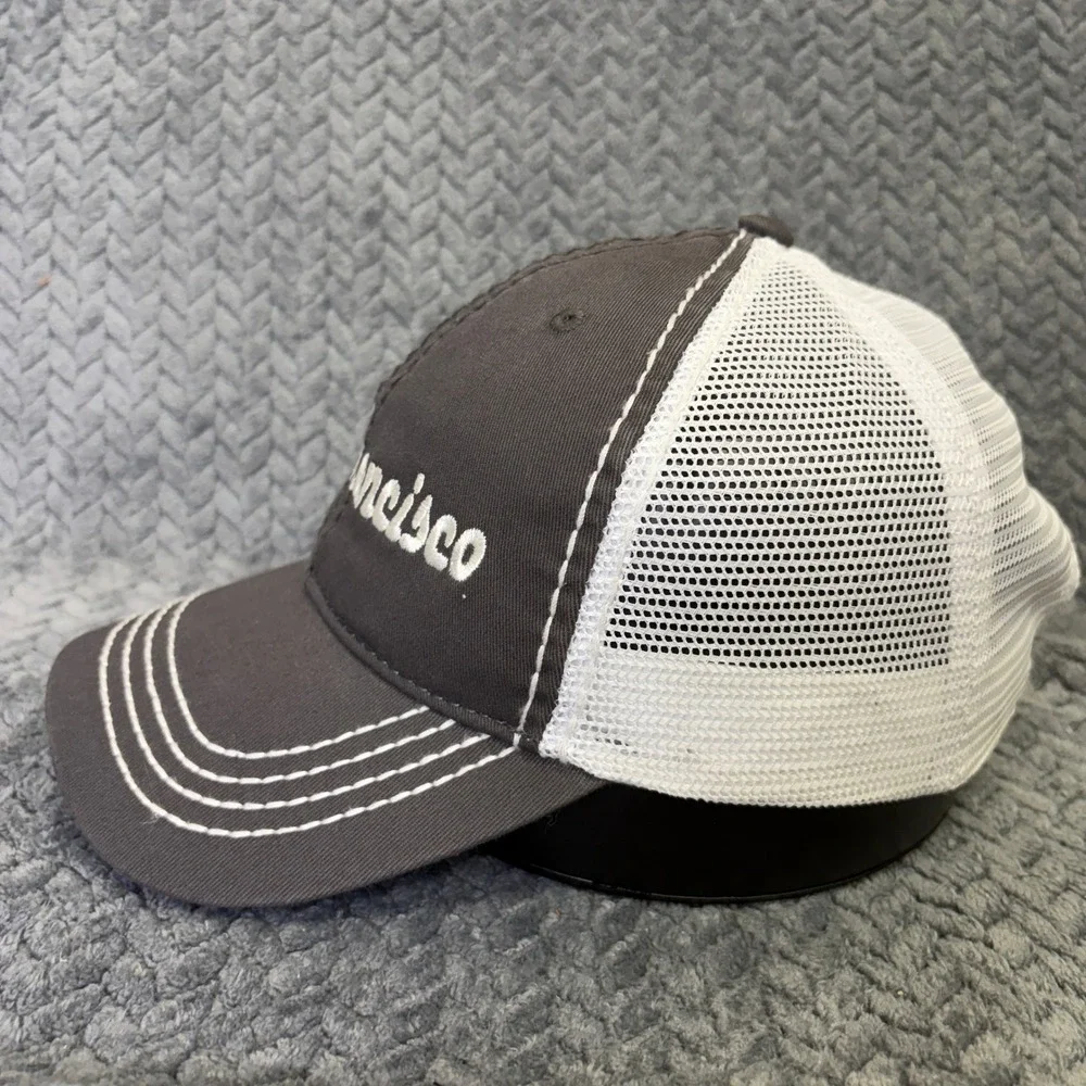 Fahrenheit San Francisco Trucker Hat Grey White Mesh Snapback Cap 5438